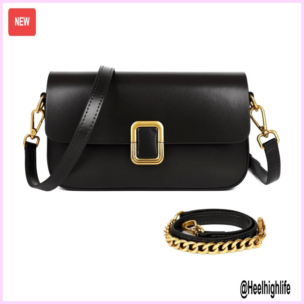 Genuine Leather Crossbody Bag with Adjustable Strap